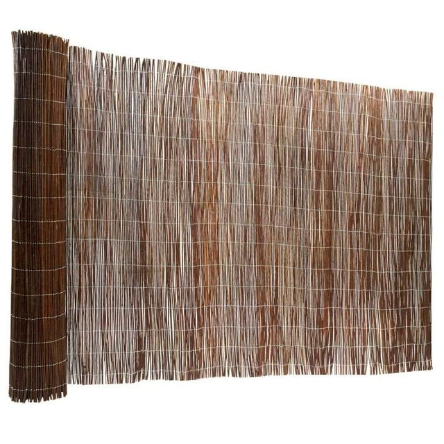Natural Brown Willow Wood Rolled Garden Fence 6ft x 16ft