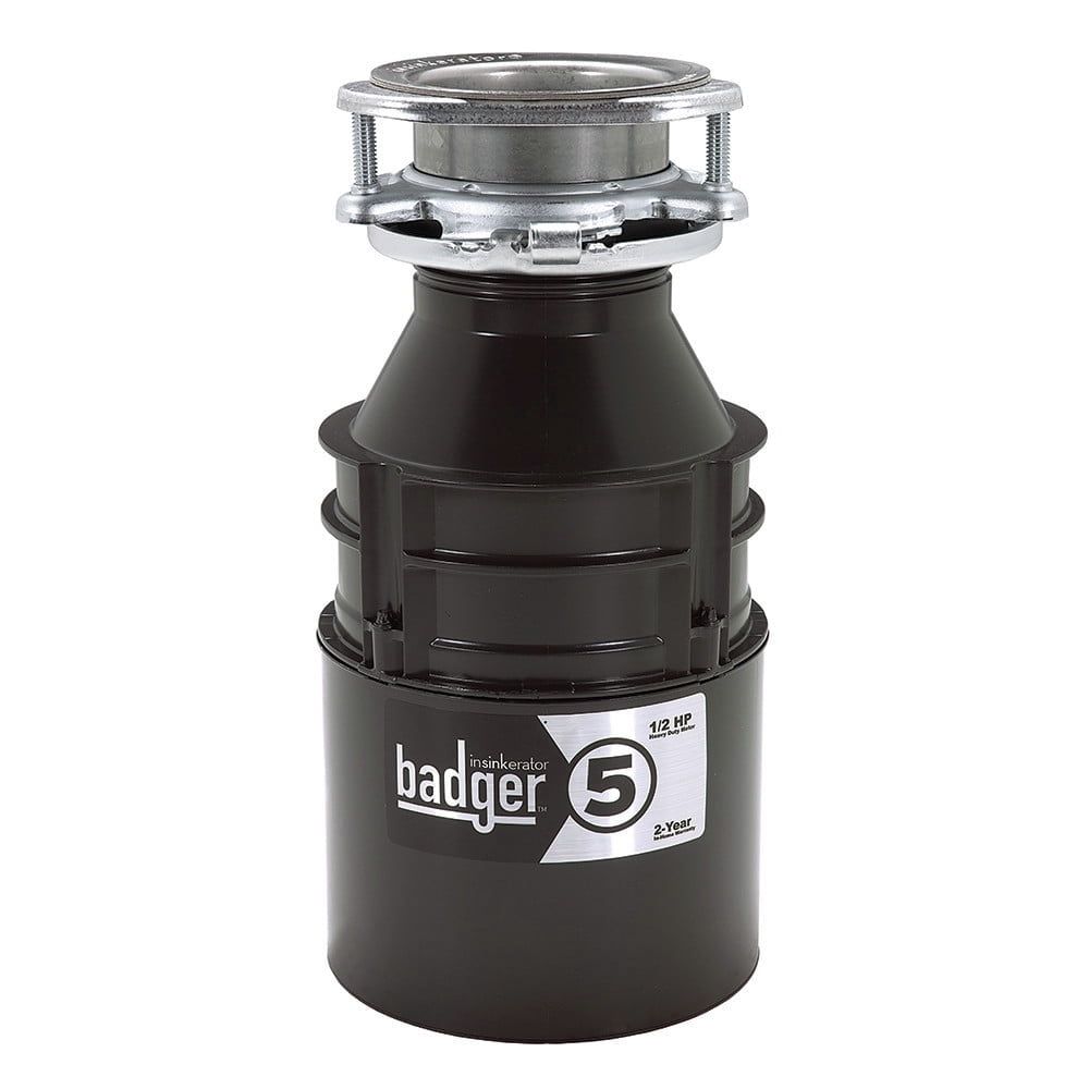 Badger 5 Black and Gray 1/2 HP Continuous Feed Garbage Disposal