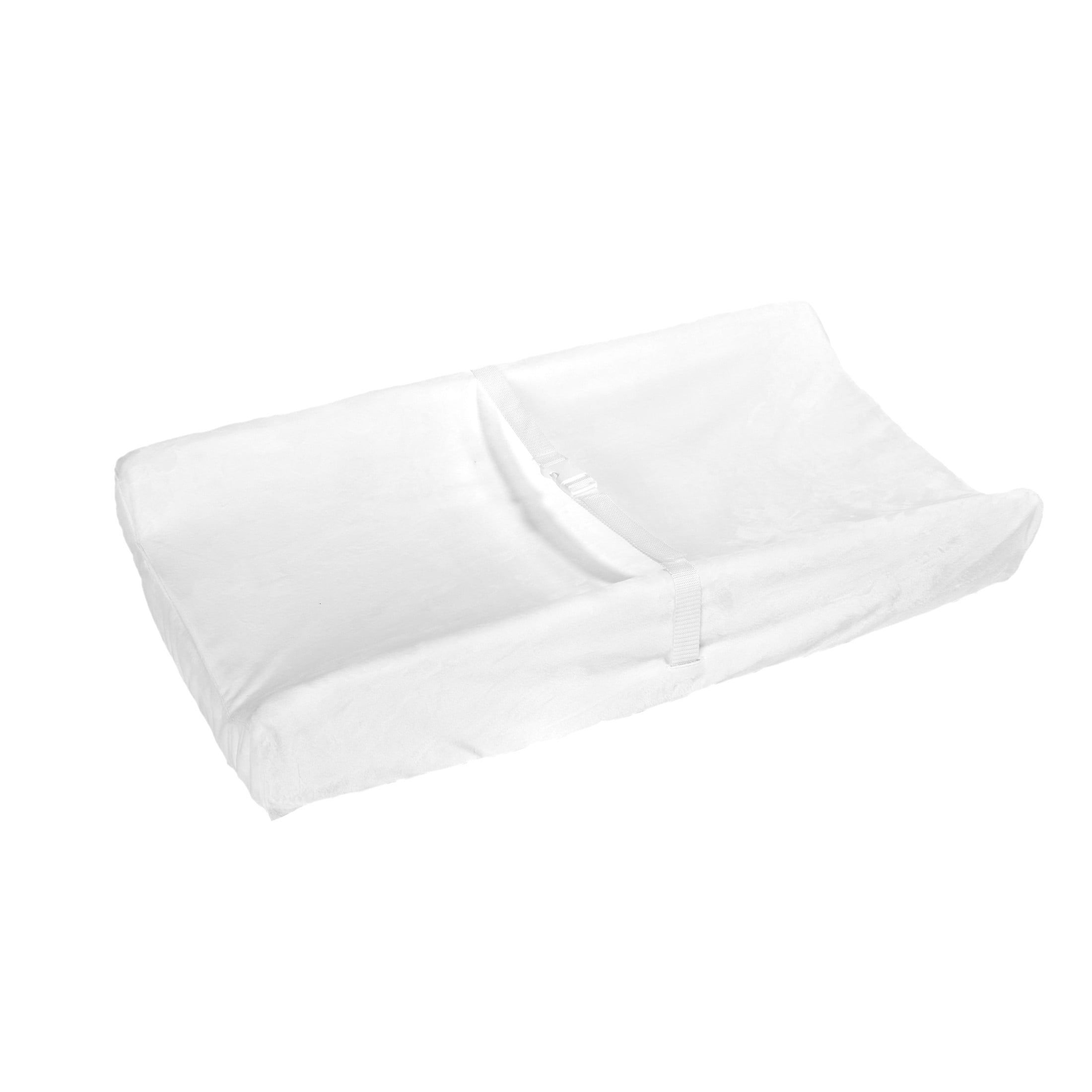 White Contoured Foam Baby Changing Pad with Removable Cover