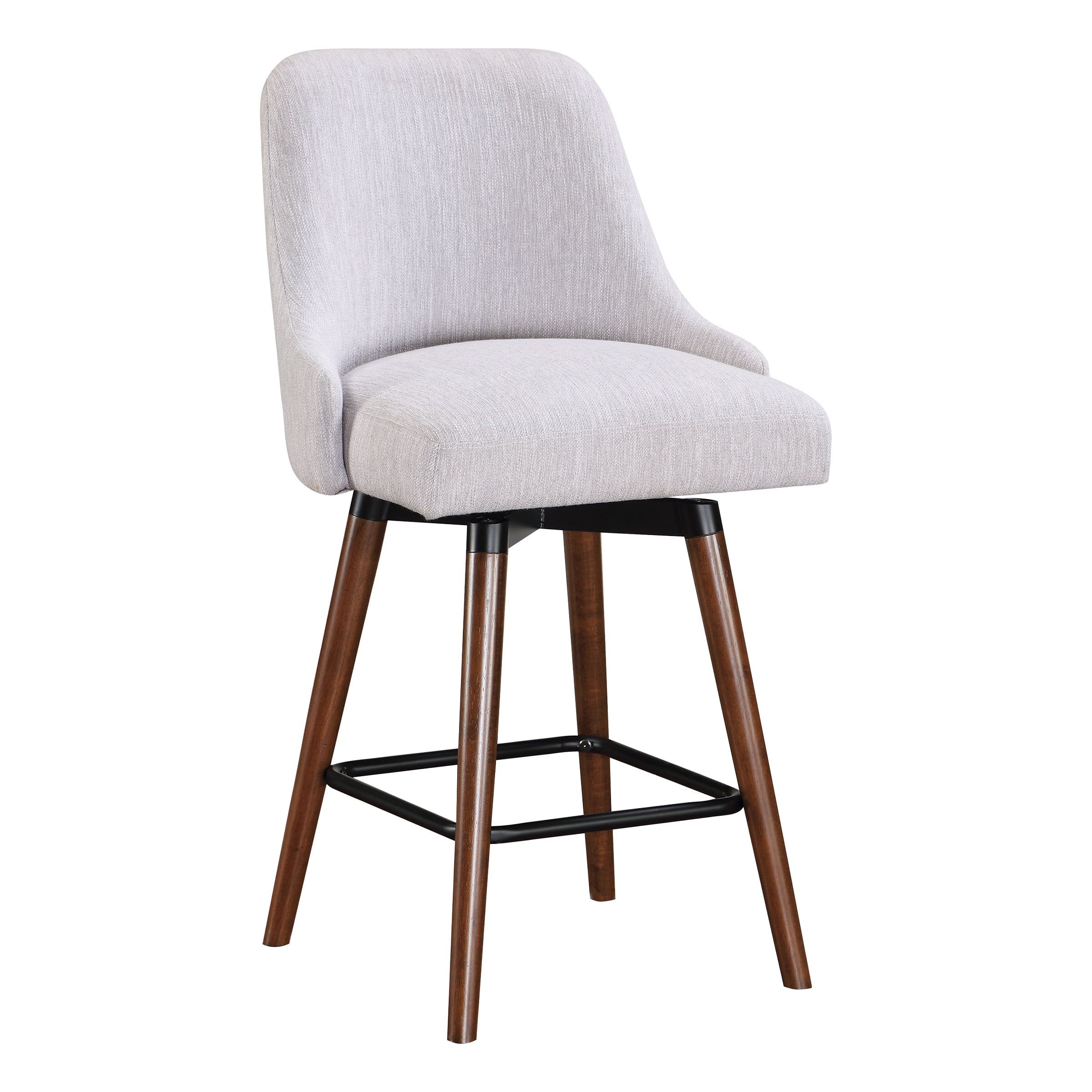 Bagford 26" Gray Swivel Counter Stool with Wood Legs