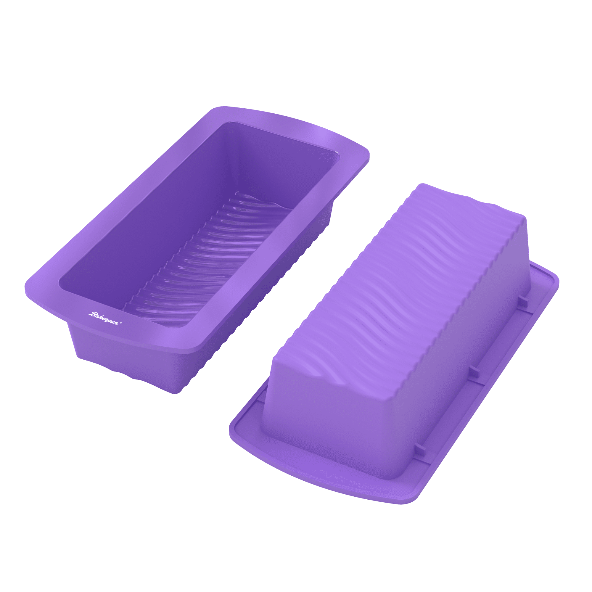 Purple Silicone Nonstick Rectangular 9" Loaf Pans - Set of 2