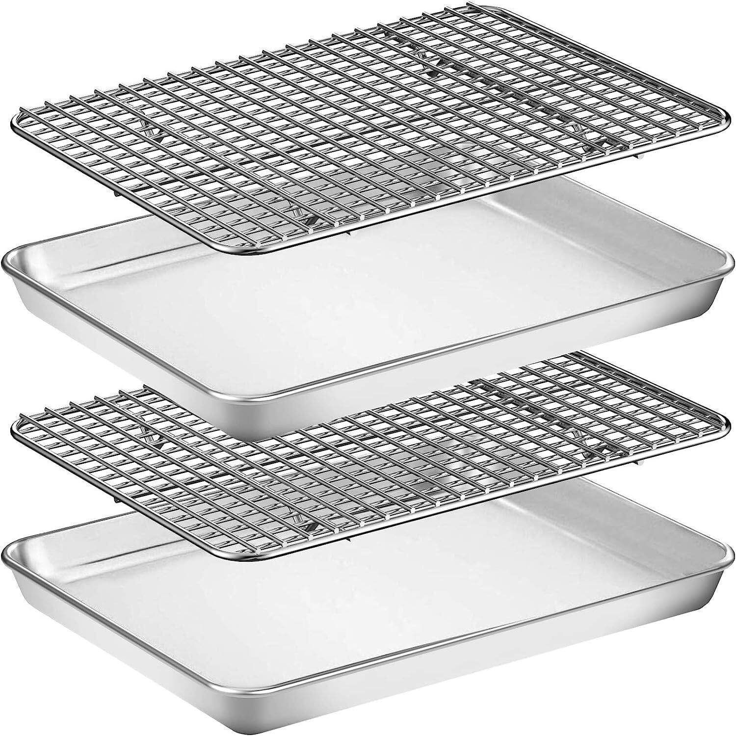 Stainless Steel Baking Sheet and Cooling Rack Set, 12 x 10 Inch