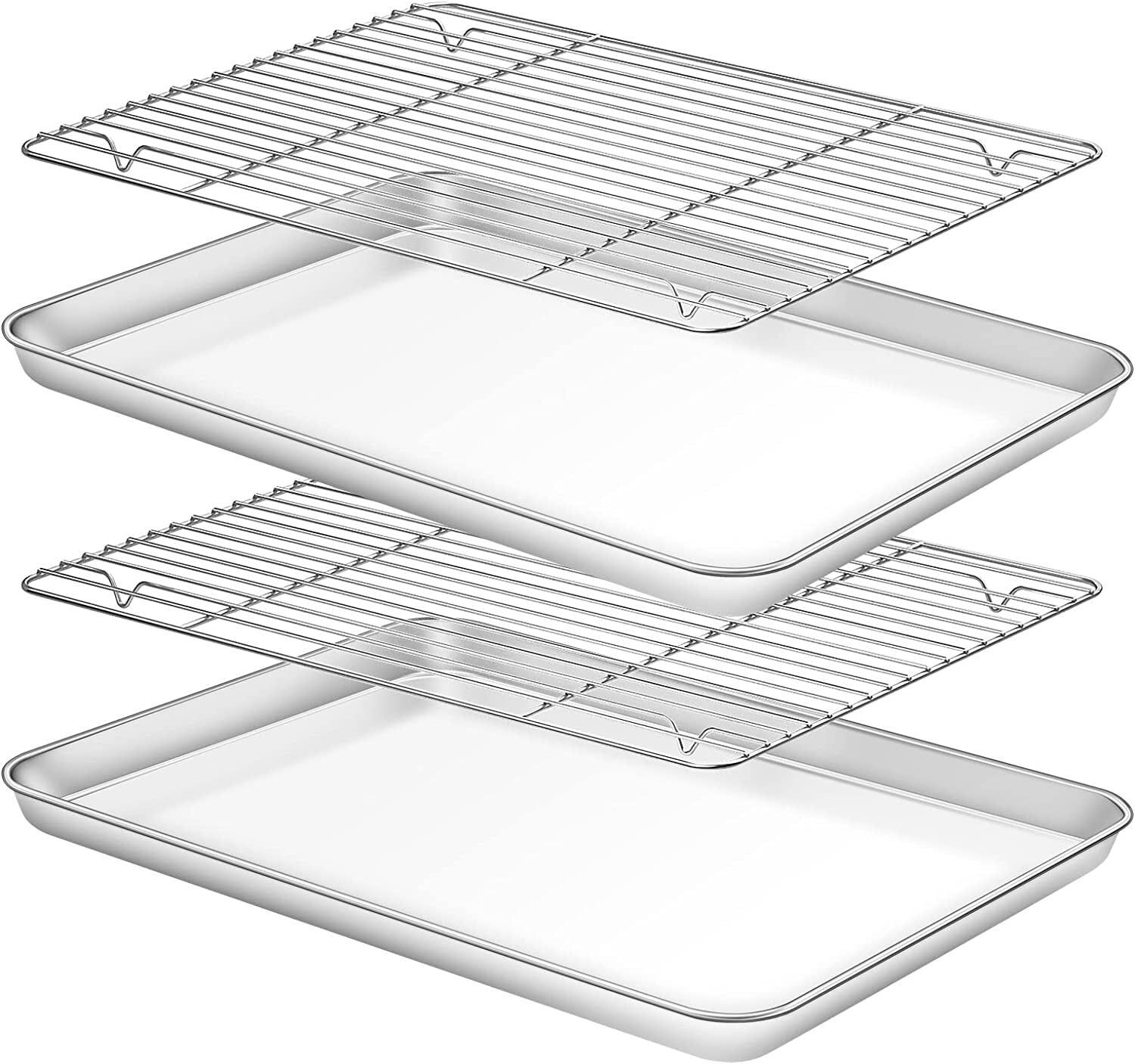 Stainless Steel Nonstick Baking Sheet with Rack Set, 16 x 12 Inches