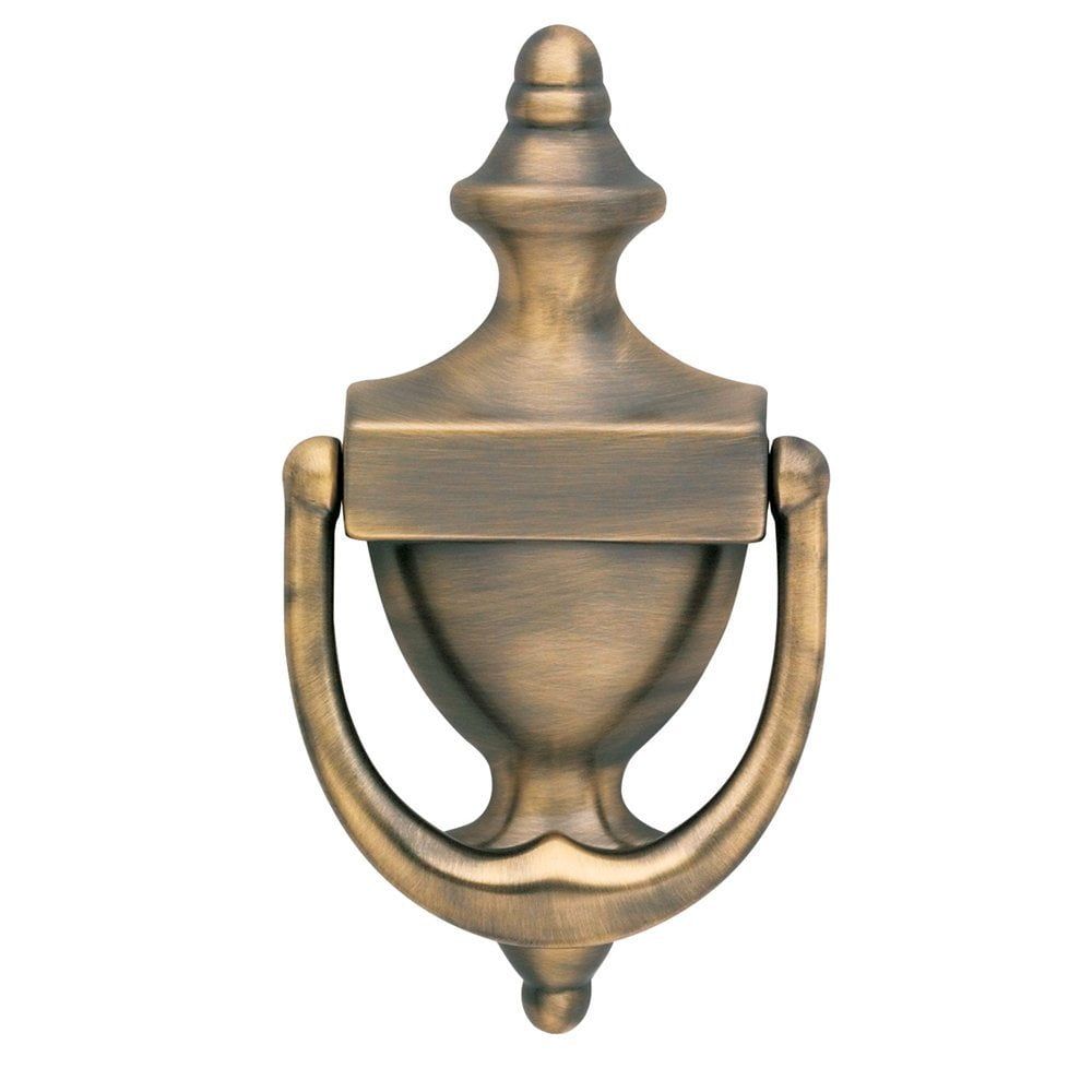 Colonial Style Satin Brass and Brown Door Knocker