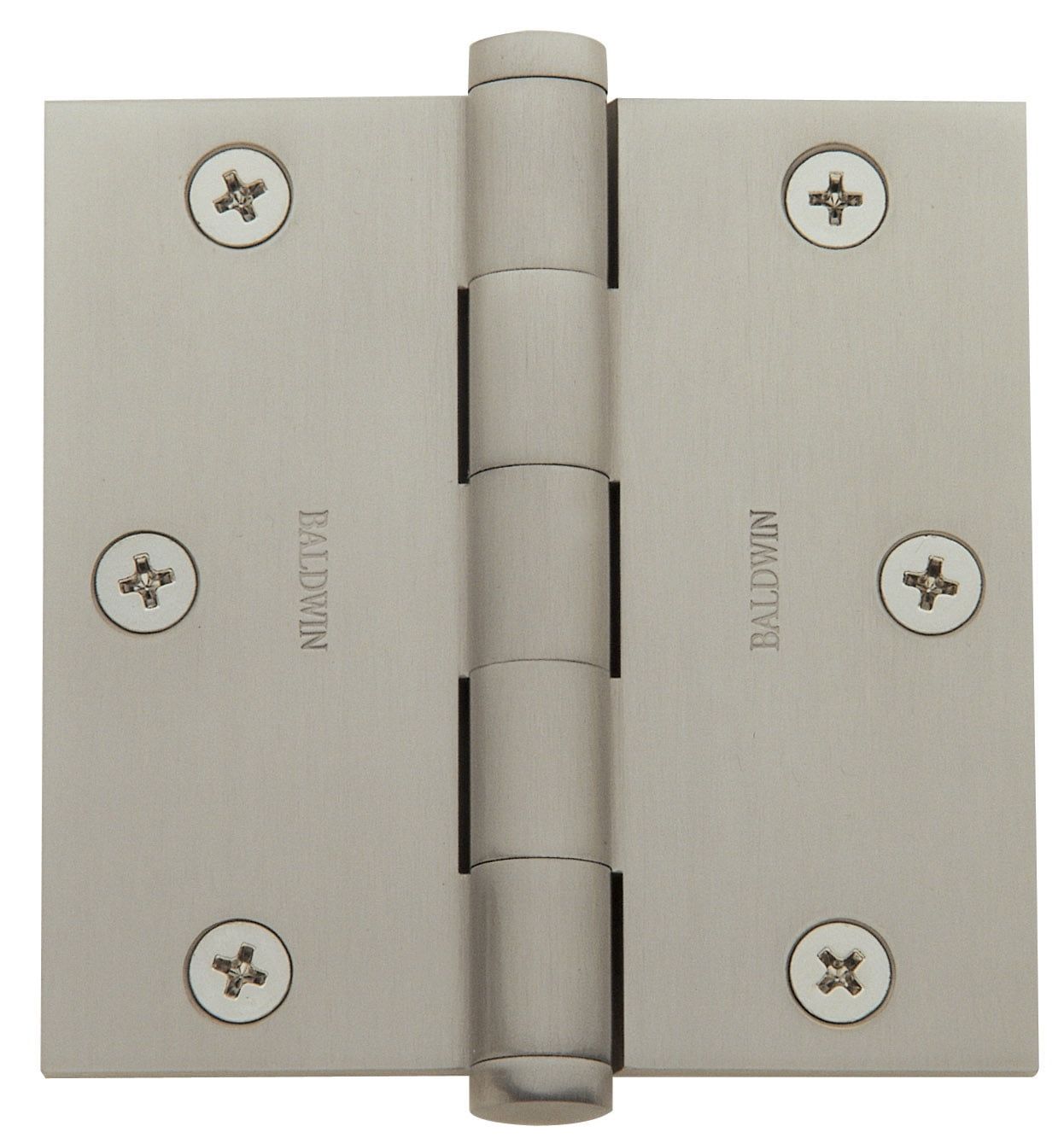 Satin Nickel 3.5" Square Corner Residential Door Hinge