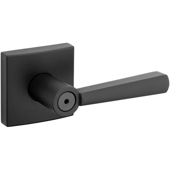Matte Black Metal Modern Privacy Door Lever