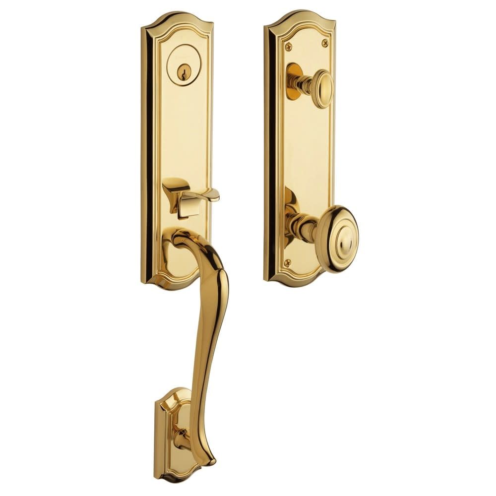 Bethpage Lifetime Polished Brass Single Cylinder Entry Handleset
