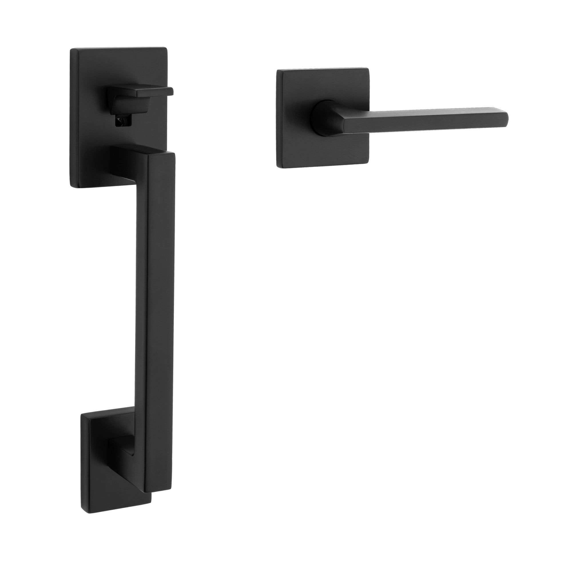 Satin Black Solid Brass Right Handed Entry Handleset