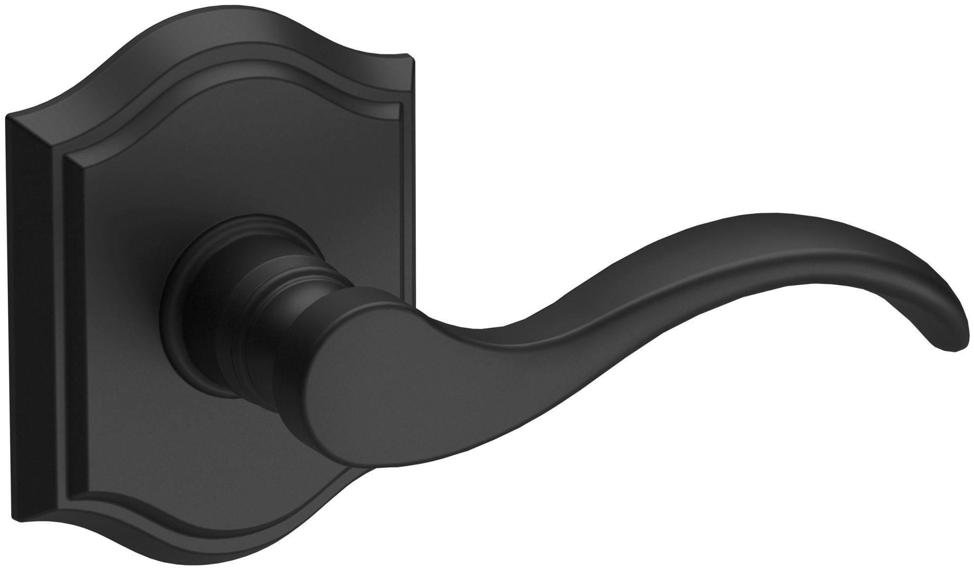 Satin Black Solid Brass Traditional Passage Lever Set