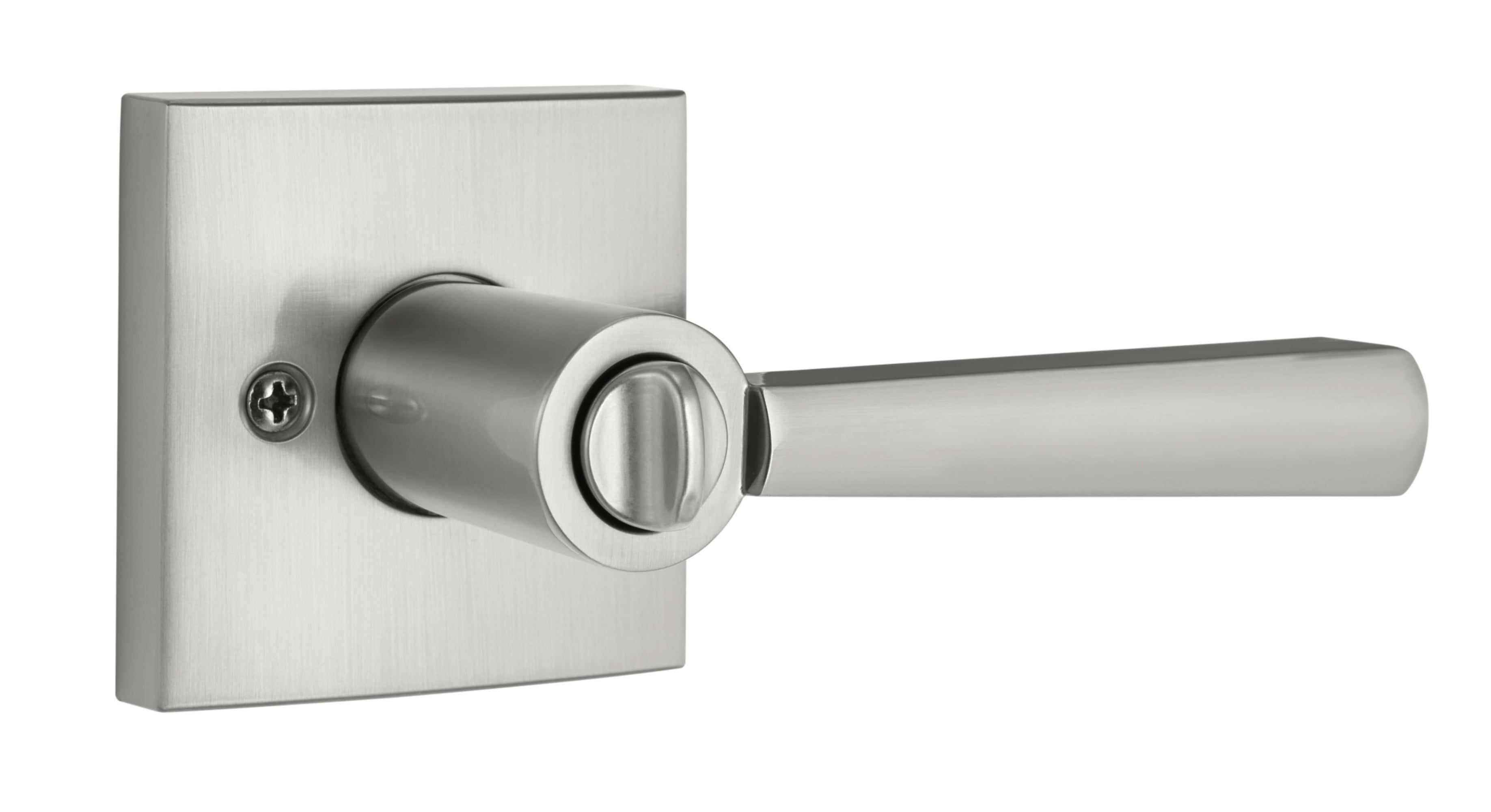 Satin Nickel Square Privacy Door Lever for Bed/Bath