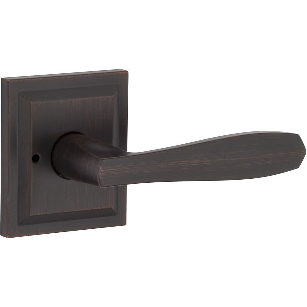 Venetian Bronze Square Backplate Bed/Bath Privacy Lever Handle