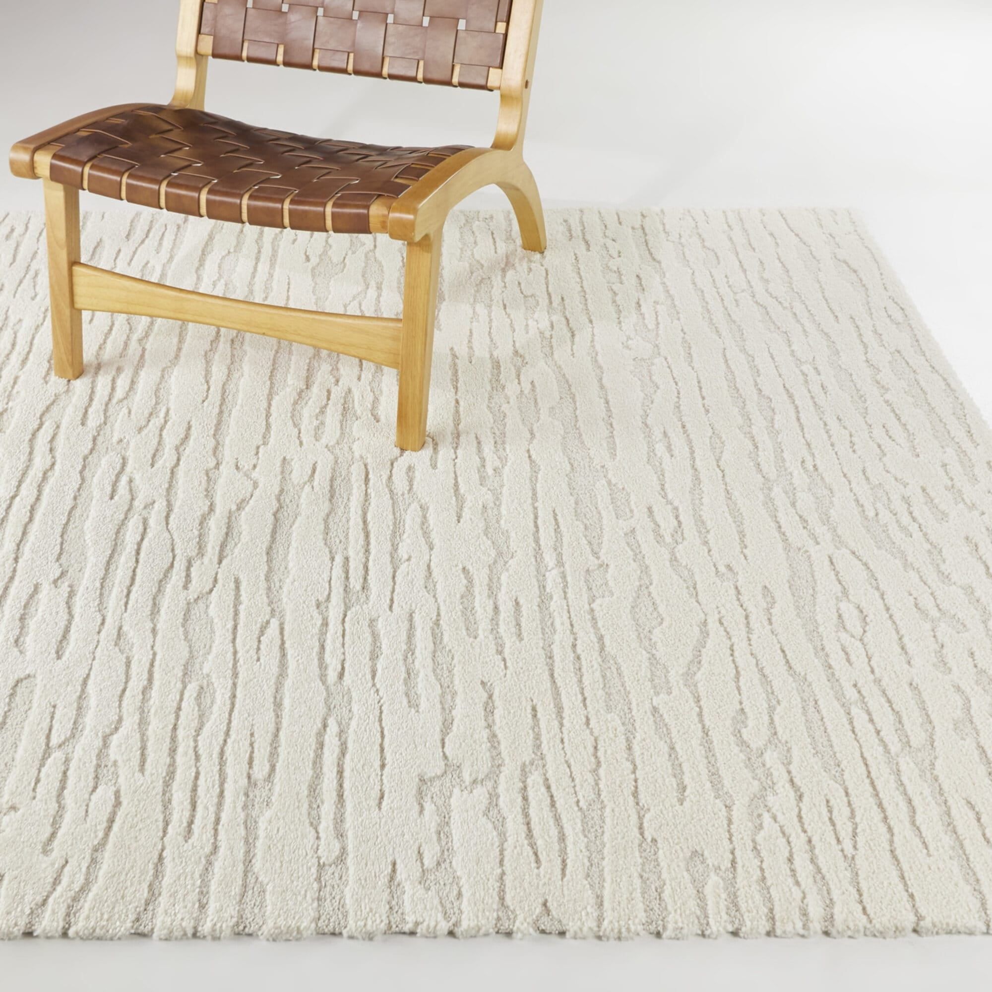 Cream and Gray Abstract Easy Care Area Rug