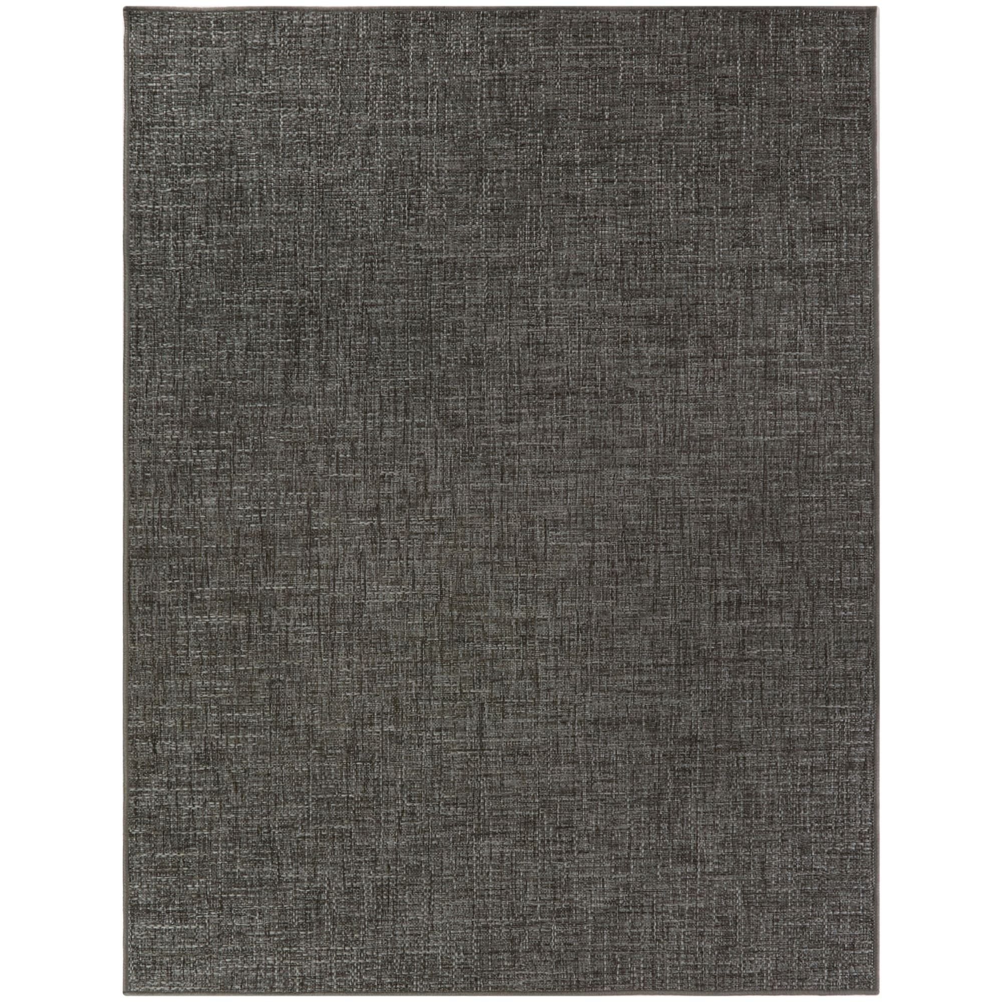 Charcoal Flat Woven Synthetic Reversible 5' x 7' Area Rug