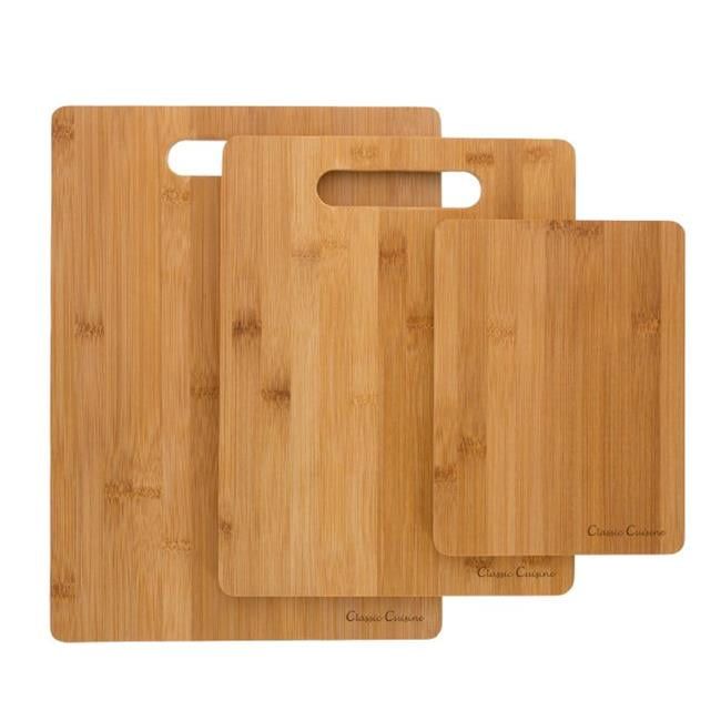 Eco-Friendly Bamboo 3-Piece Rectangular Cutting Board Set