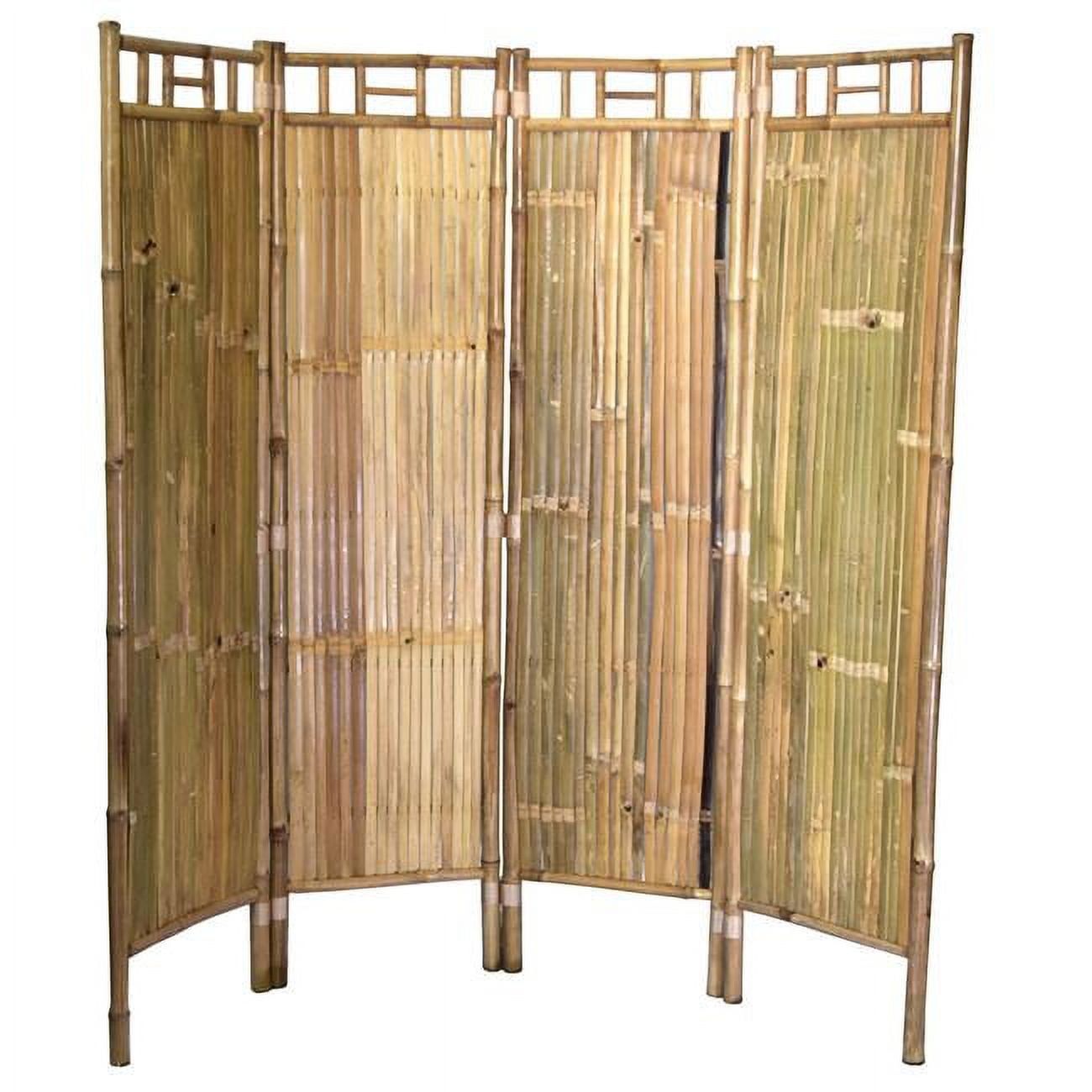 Natural Bamboo 4-Panel Folding Room Divider