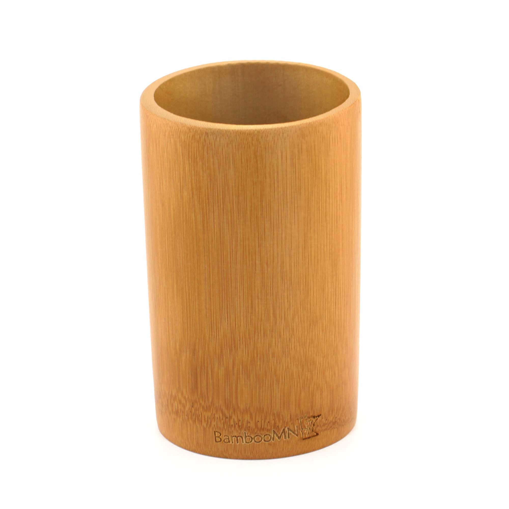 Natural Bamboo Cylinder Kitchen Utensil Holder