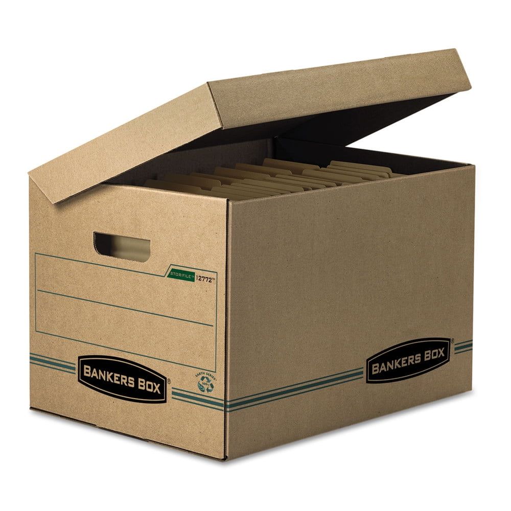 Kraft and Green Medium-Duty Storage Box with Lid