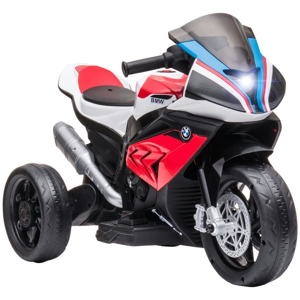 Red 6V Kids Ride-On Motorcycle with Training Wheels