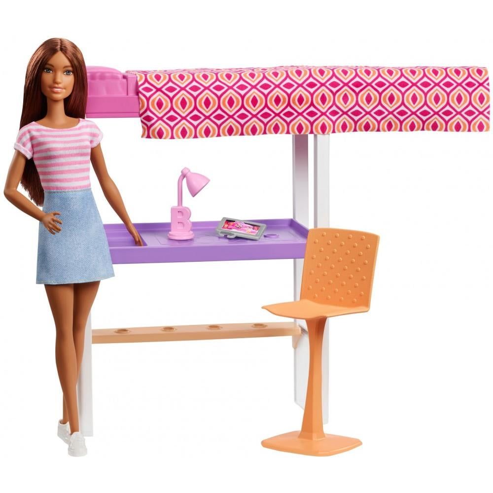 Barbie Loft Bed with Transforming Bunk Beds and Accessories