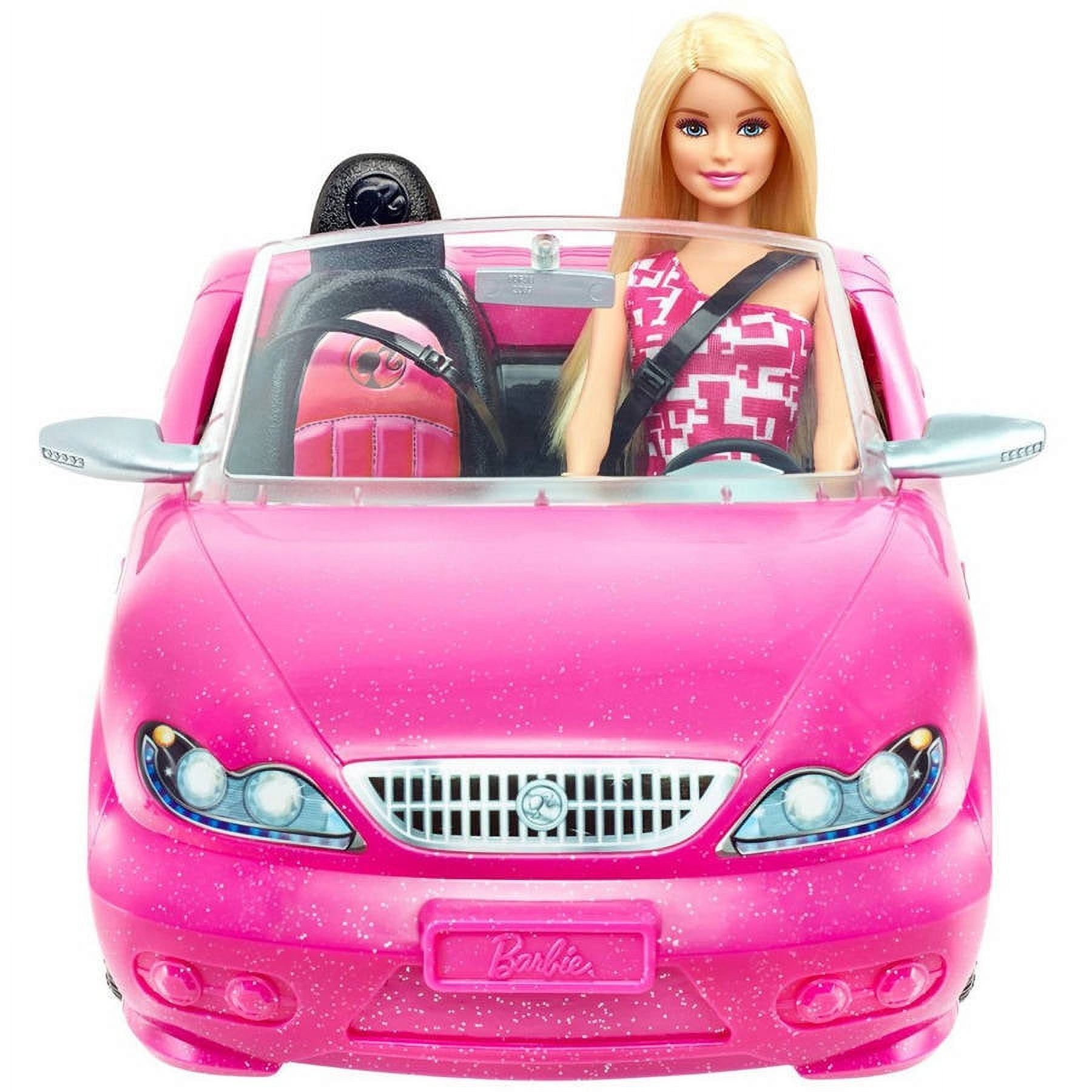 Barbie Pink Convertible Car with Doll Set