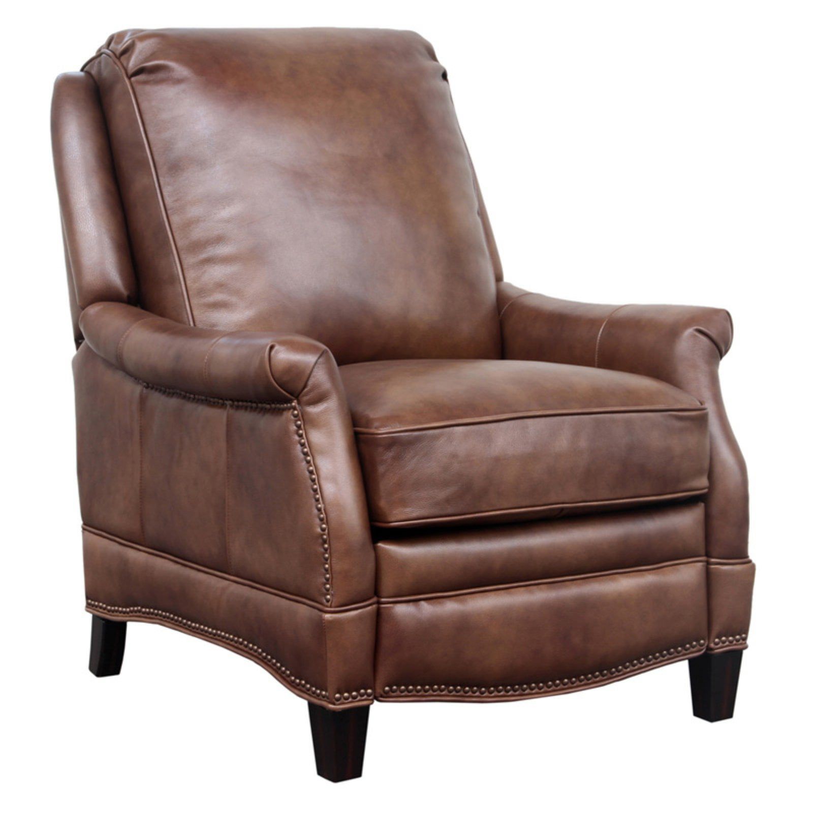 Ashebrooke Brown Leather Wood Transitional Recliner