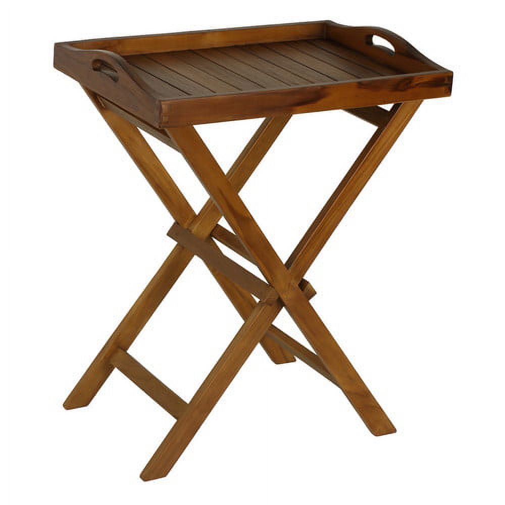 Teak Rectangular Foldable Solid Wood Side Table