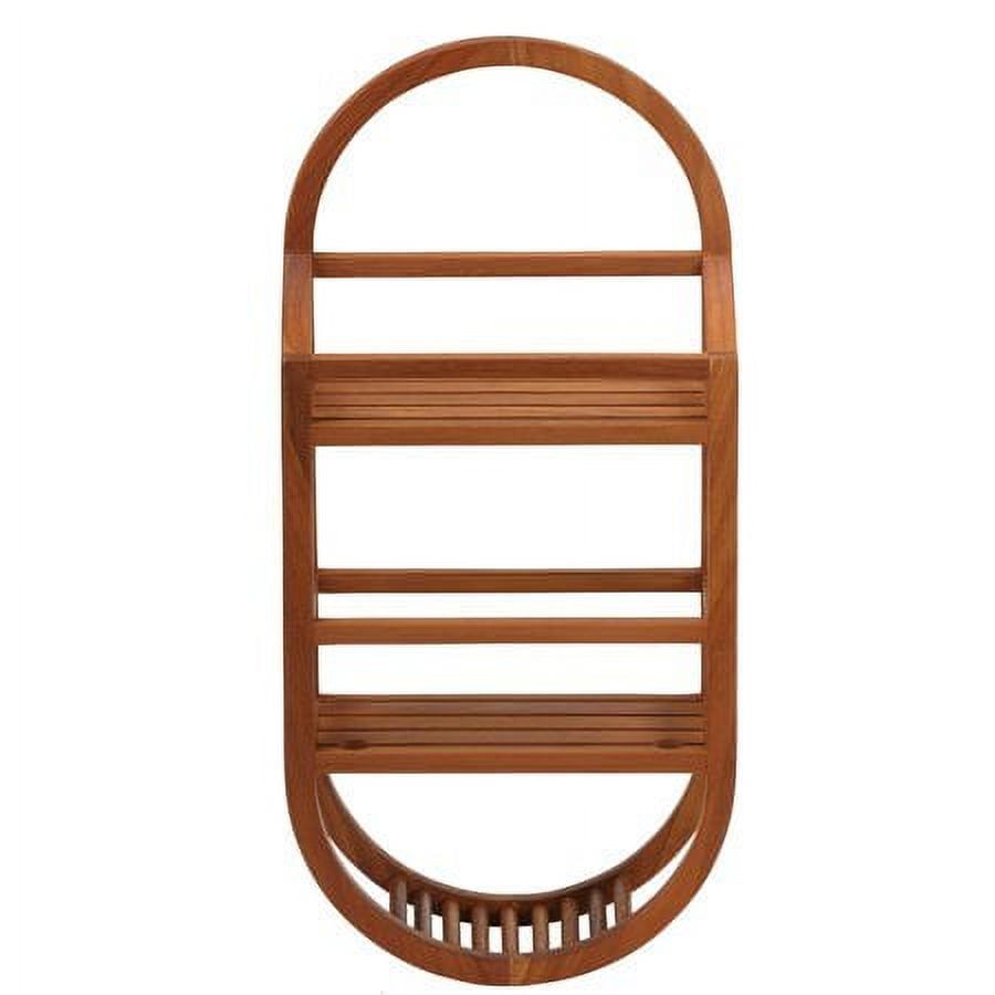 Teak Wood Mold-Resistant Shower Caddie with Shelves