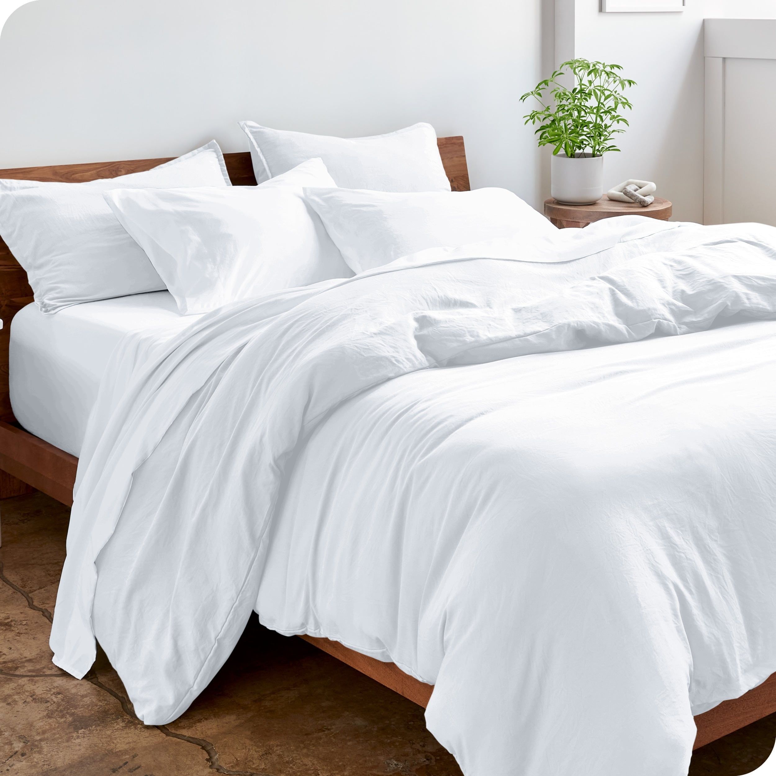 White Washed Microfiber Twin/Twin XL Duvet Cover Set