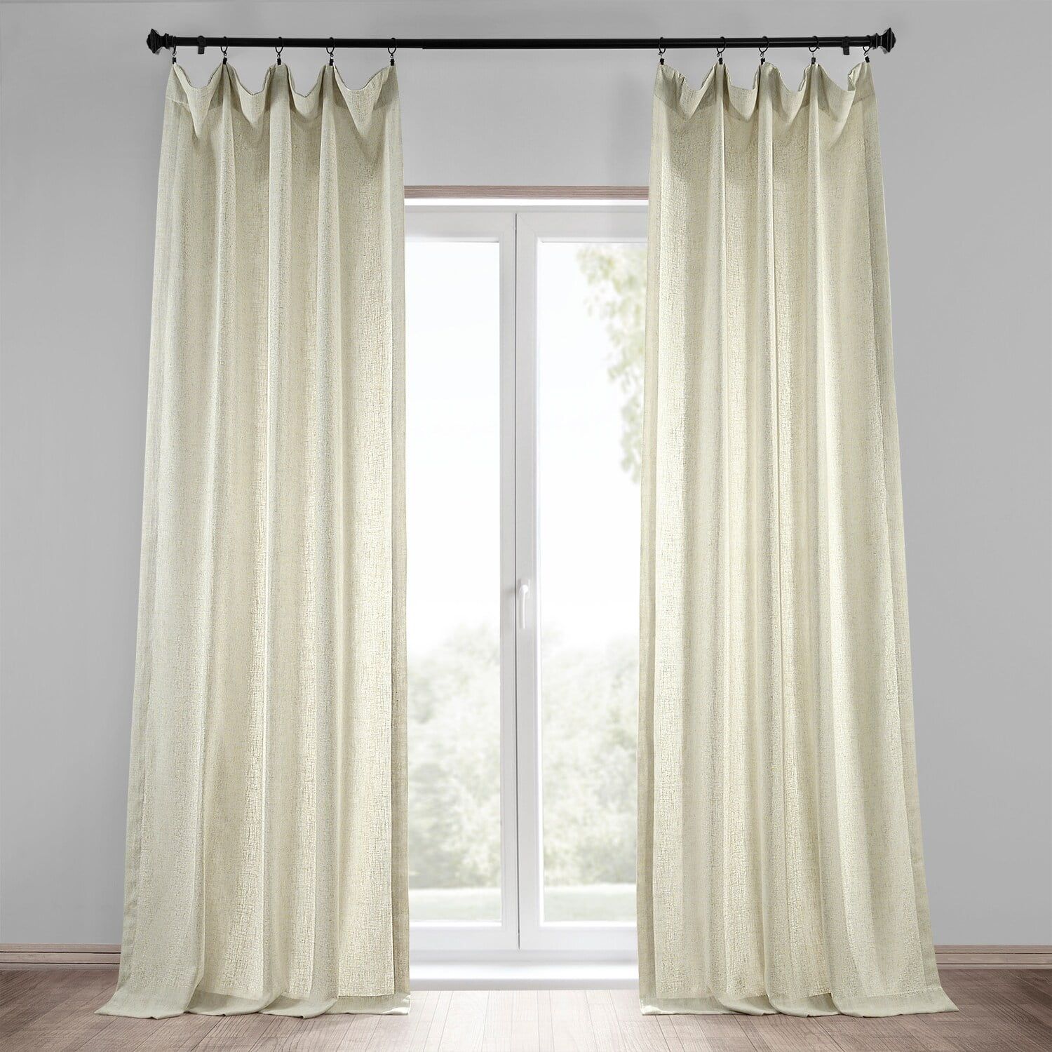 Barley Light-Filtering Faux Linen 96" Window Curtain Panel