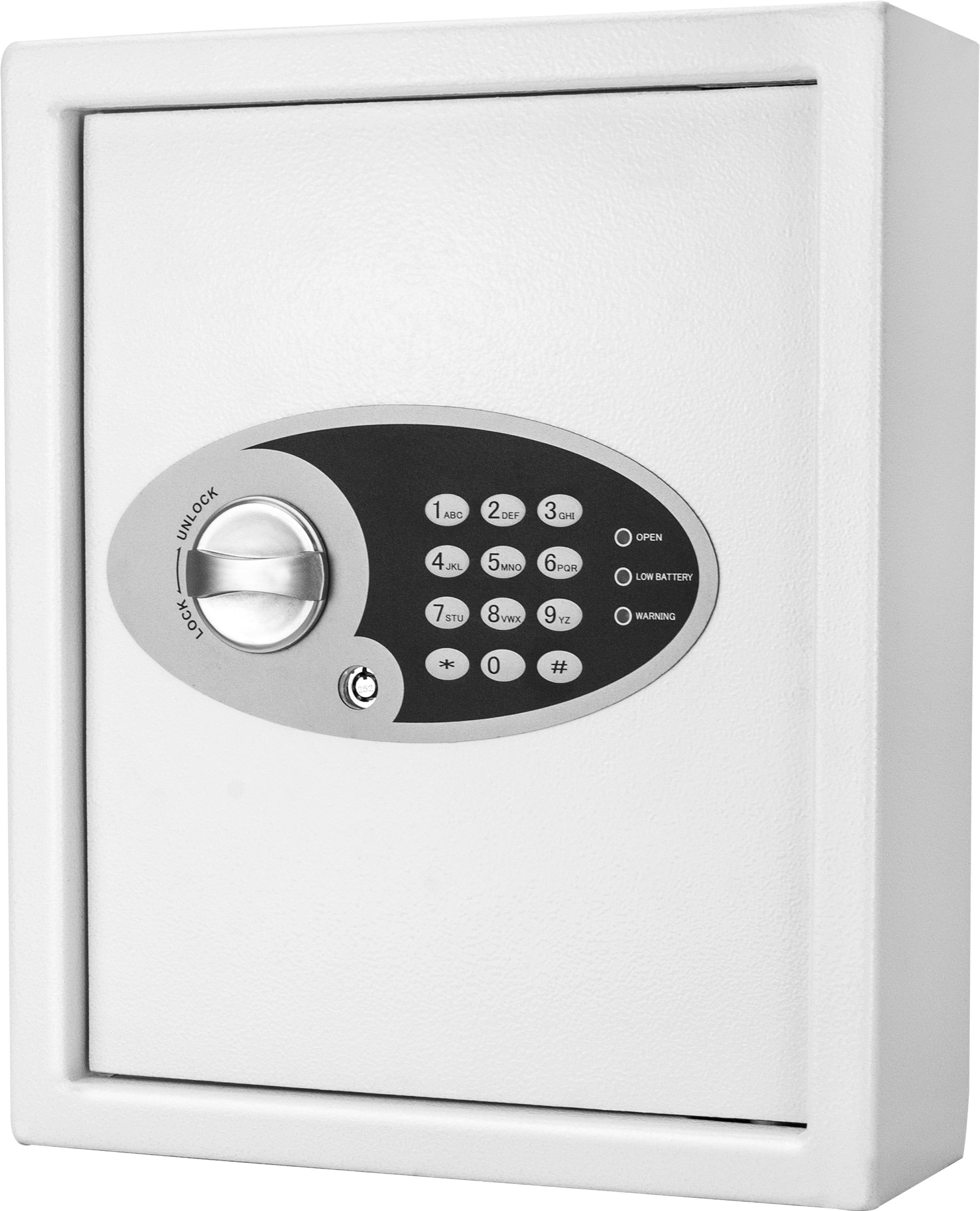 White Steel Digital Wall Mount Key Cabinet with 48 Hooks