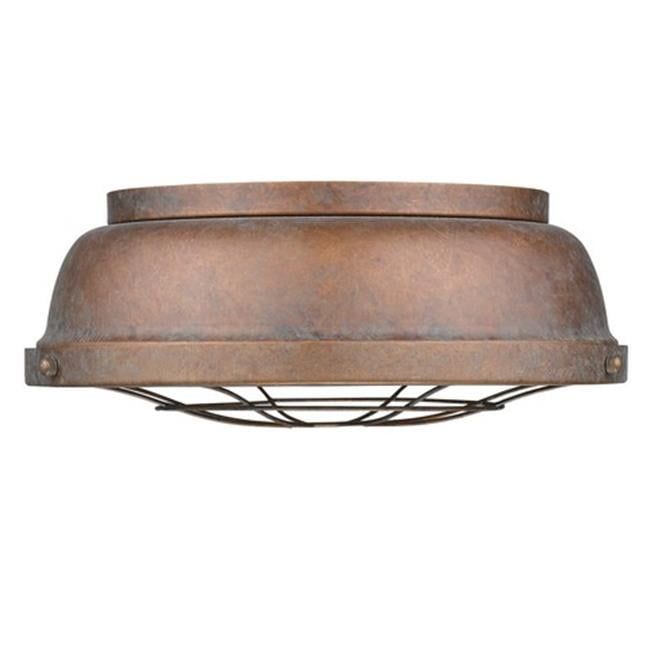 Copper Patina Rustic Flush Mount Ceiling Light