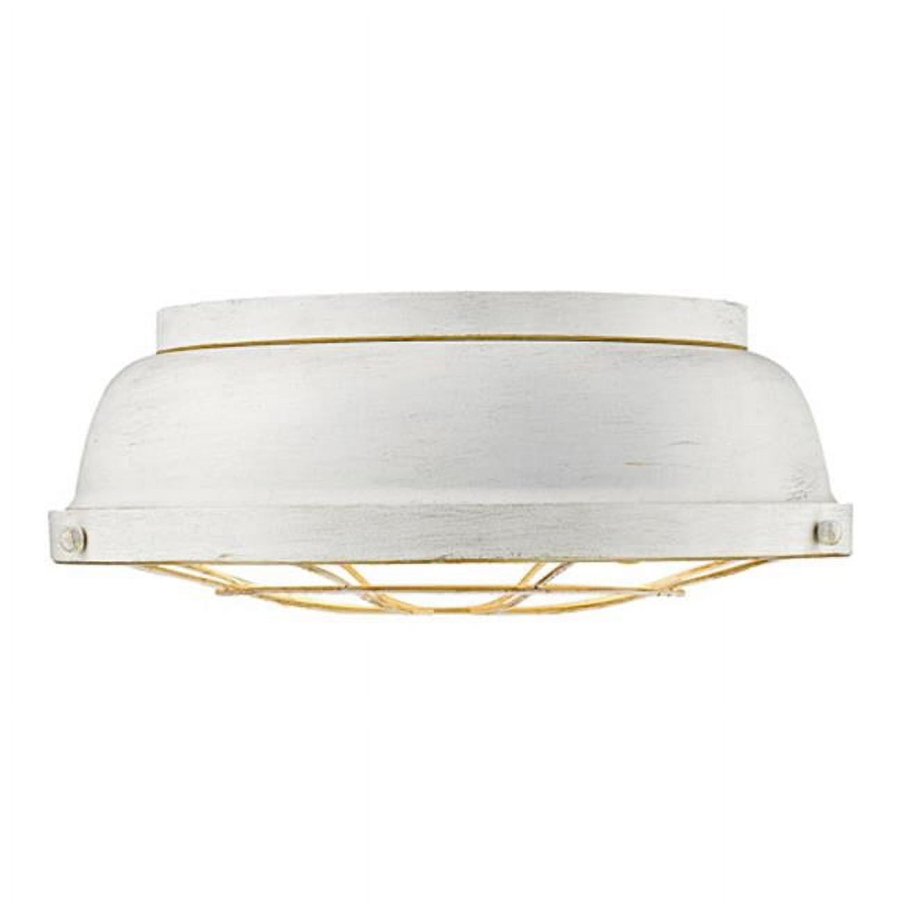 French White Rustic Glass LED Flush Mount Light