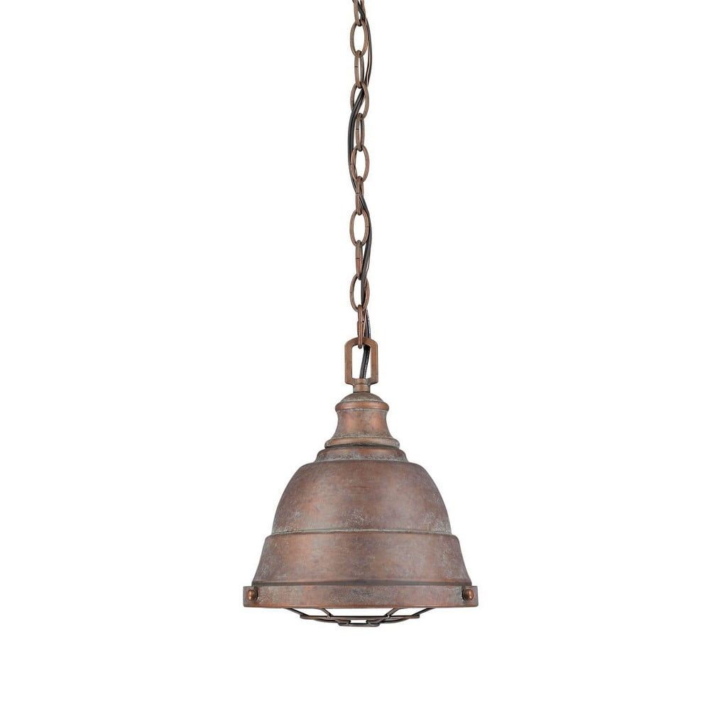 Copper Patina Rustic Mini Pendant Light