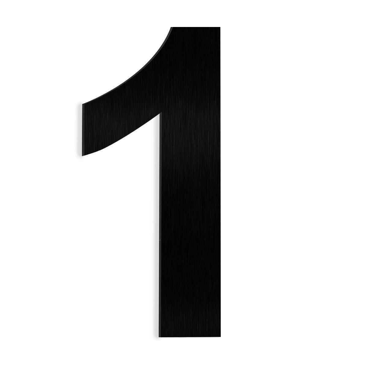 6 Inch Black Stainless Steel Floating House Number 1