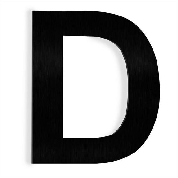 6 Inch Black Stainless Steel Floating House Letter D