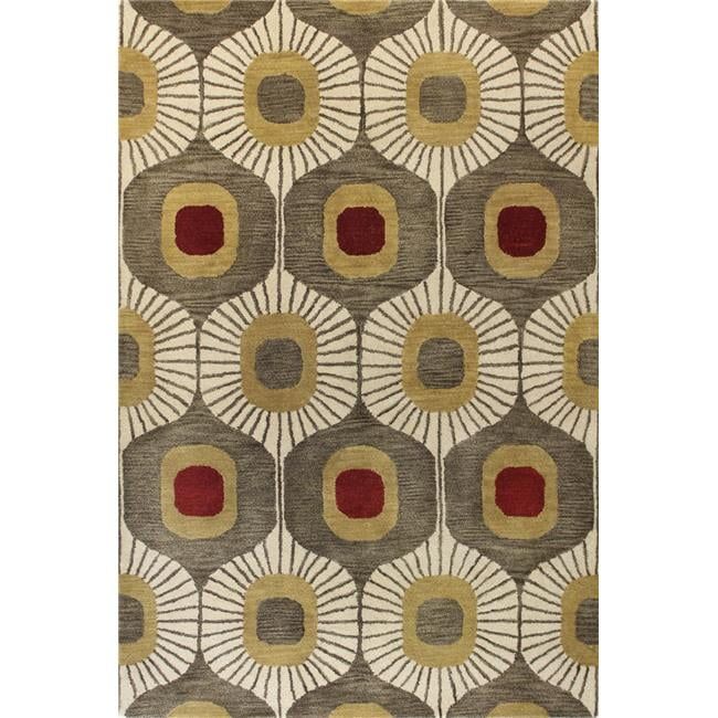 Mocha Geometric Handmade Wool Tufted 8' x 10' Area Rug