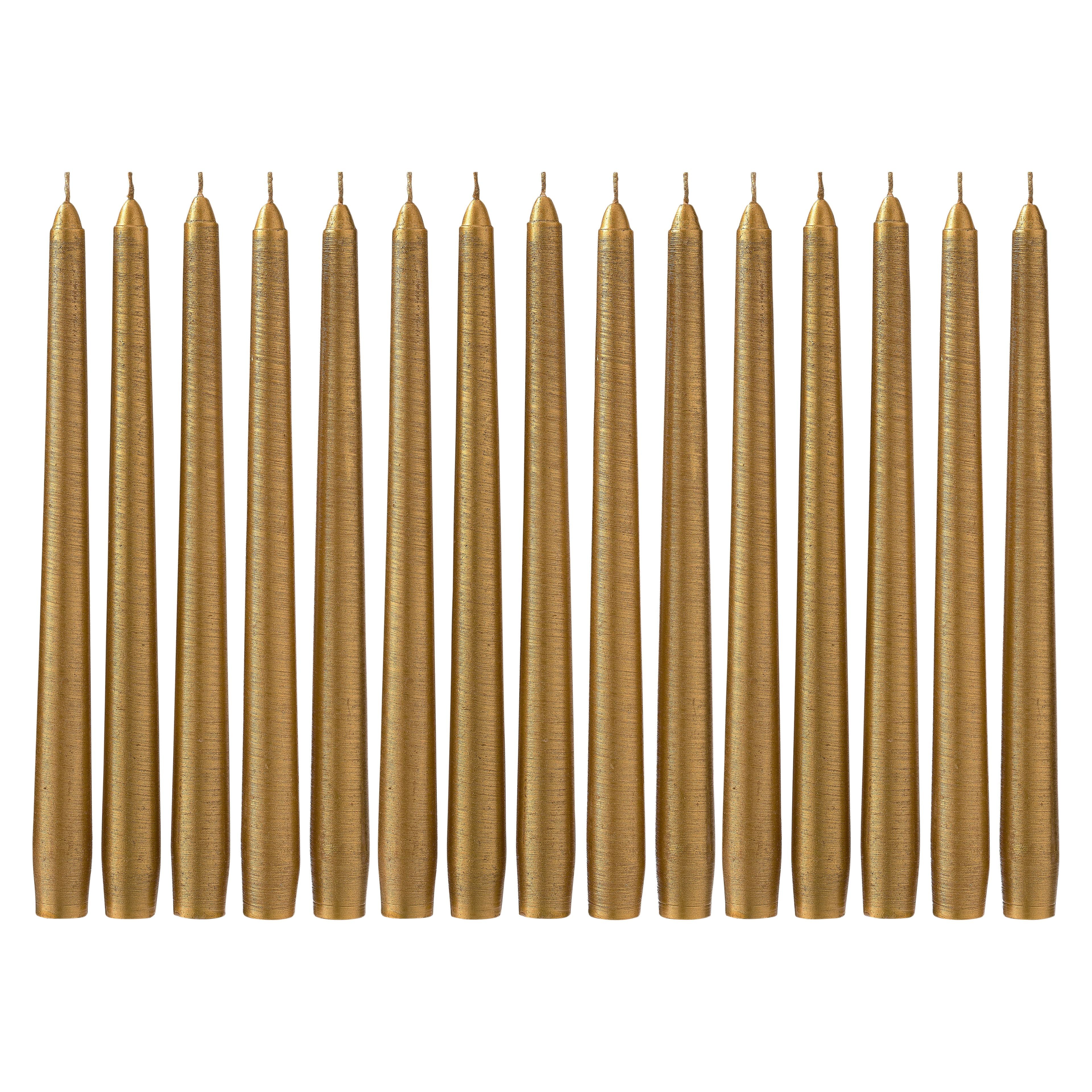 Gold Unscented Paraffin Wax Taper Candles