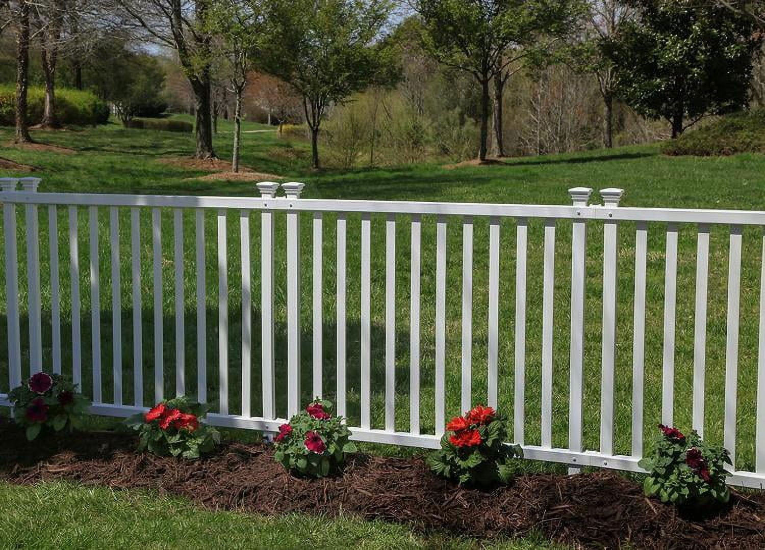 3ft H x 3.5ft W White Vinyl Picket Fence Panel Kit