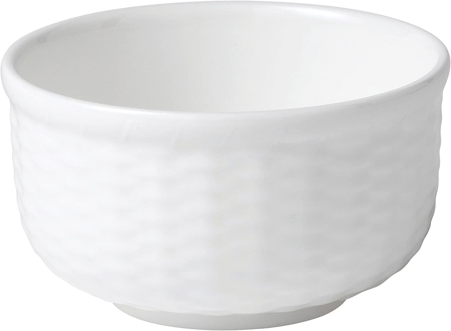 White Ceramic Embossed Basketweave Ice Cream Bowl