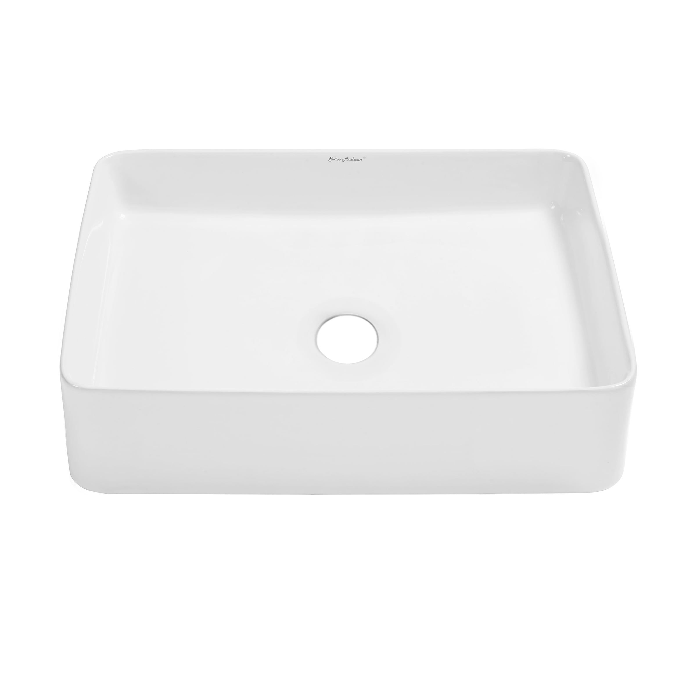 Bastille 19" White Ceramic Rectangular Vessel Sink