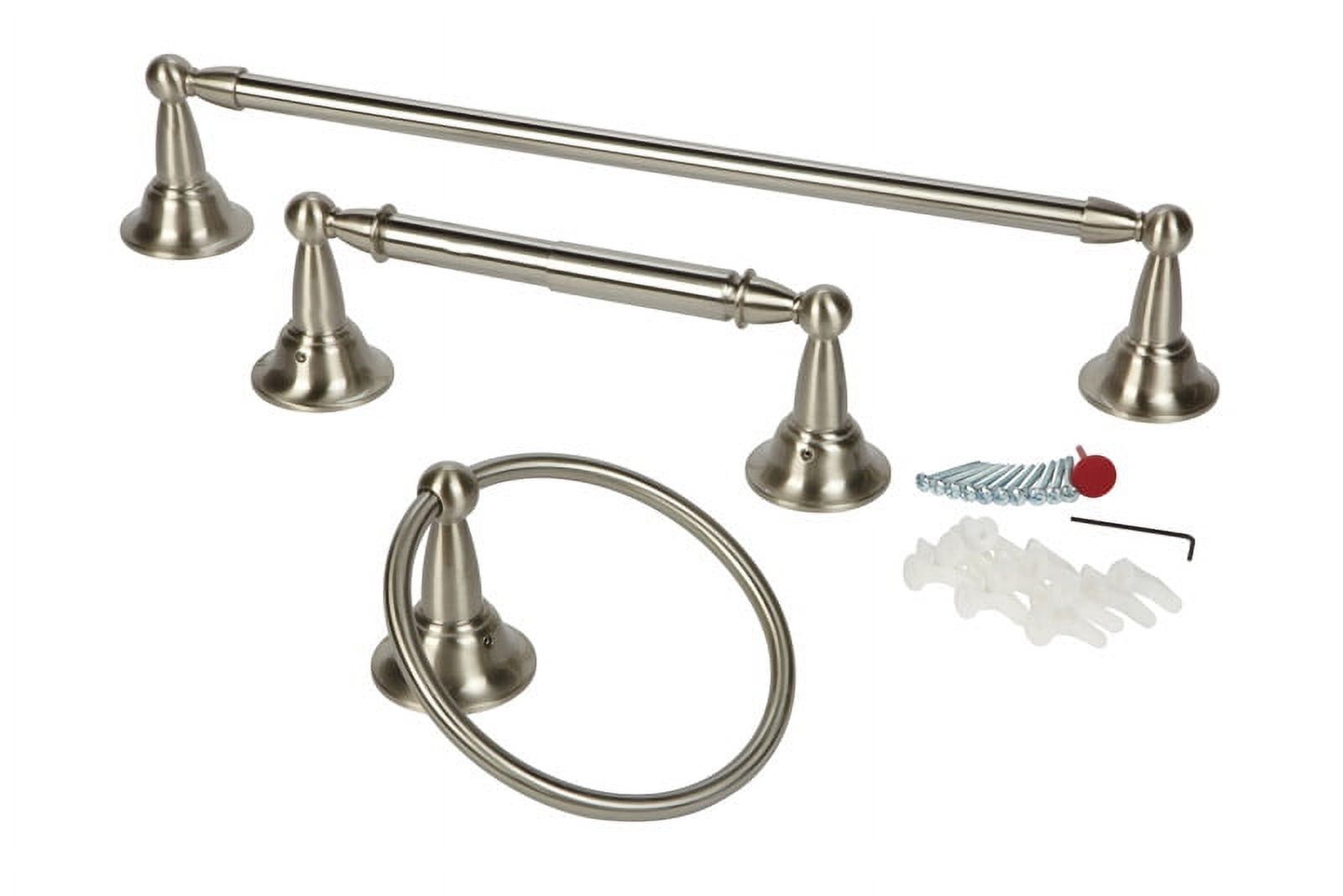 Brushed Nickel 3-Piece Bathroom Hardware Set