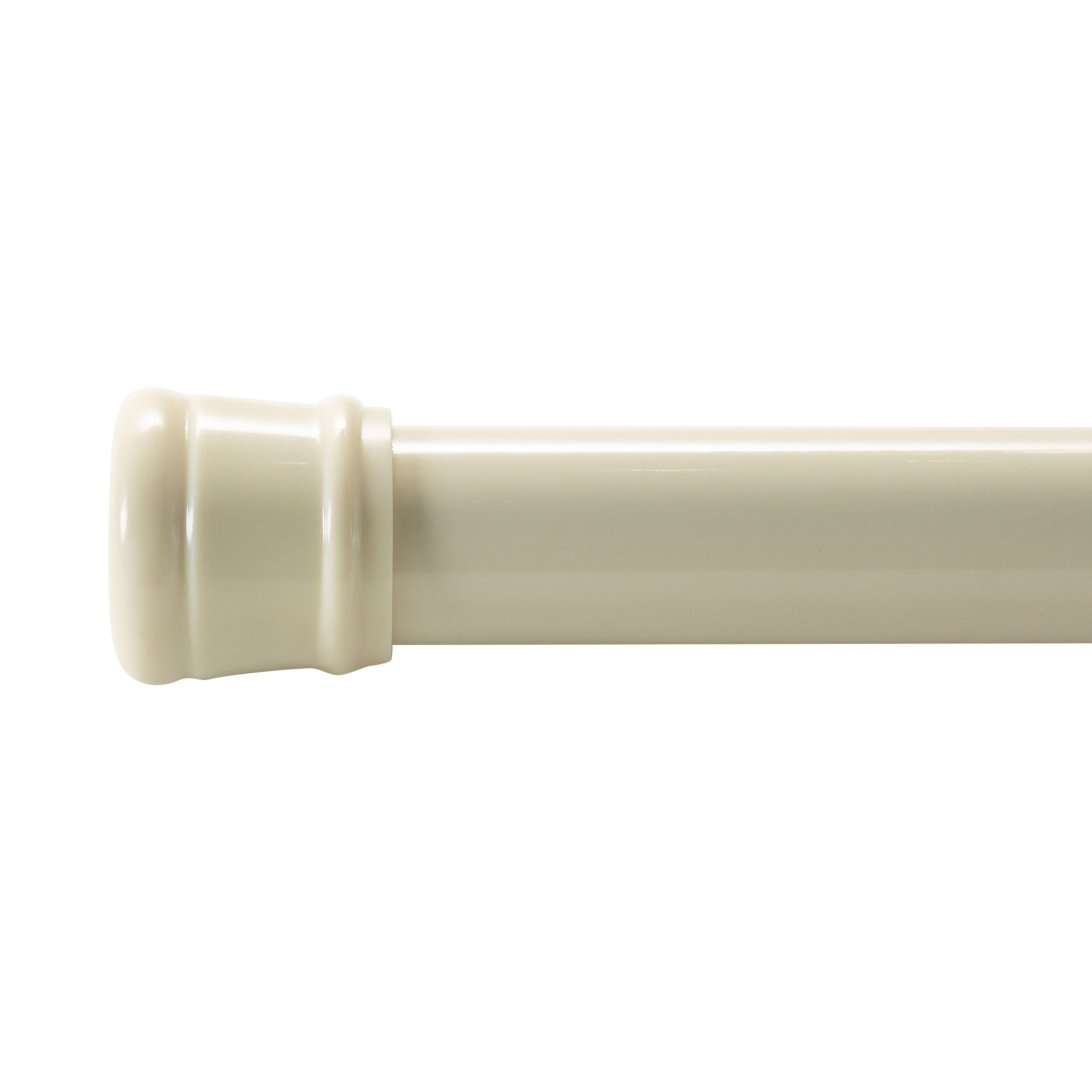 Beige Adjustable Tension Shower Curtain Rod 42-72 Inches