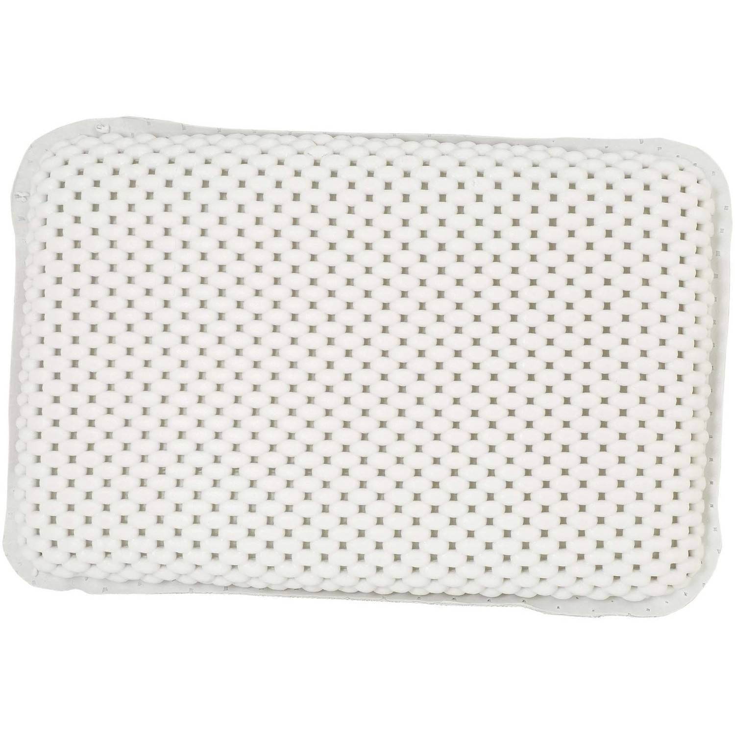 White Foam Terry Spa Bath Pillow with Suction Cups