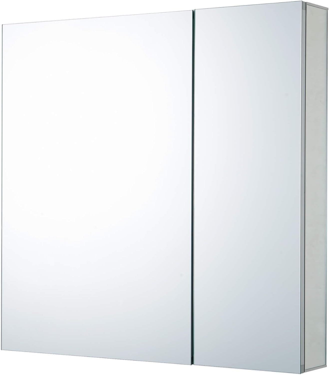 30" x 30" Aluminum Mirrored Medicine Cabinet with Adjustable Shelves