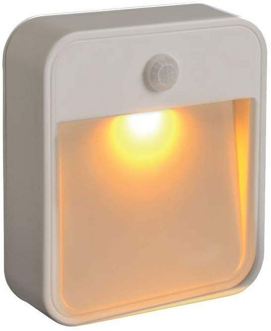 Battery-Operated White Amber LED Motion-Sensing Nightlight