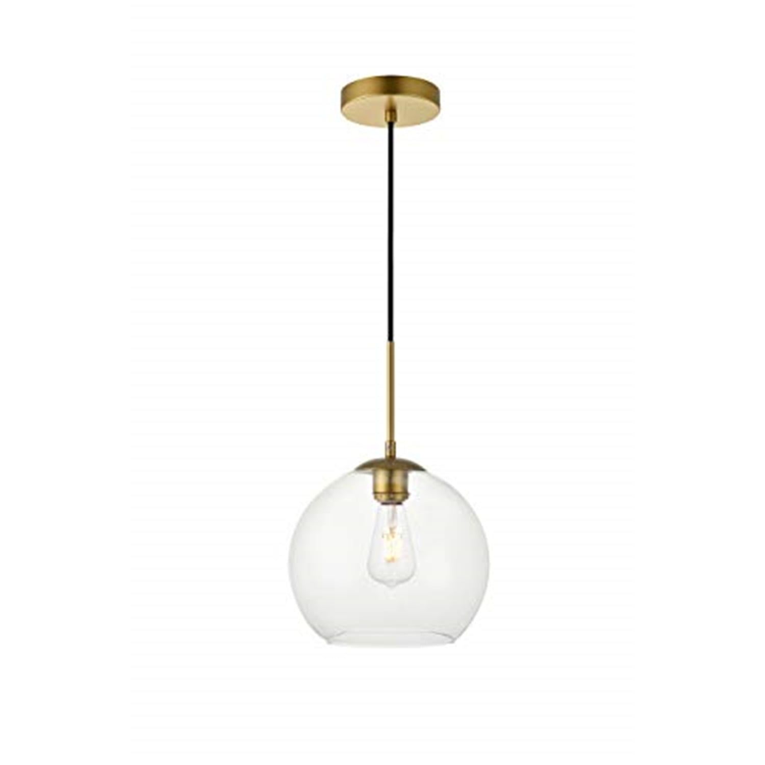 Baxter 10" Gold Brass Pendant with Clear Glass Shade