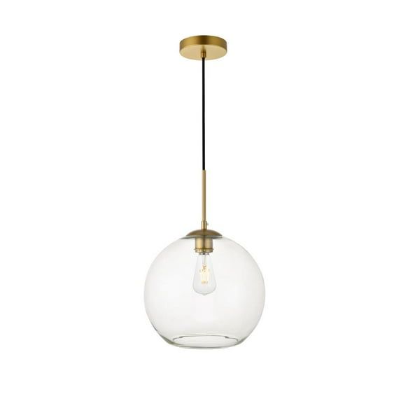 Baxter Brass Finish Adjustable Hanging Pendant with Clear Glass