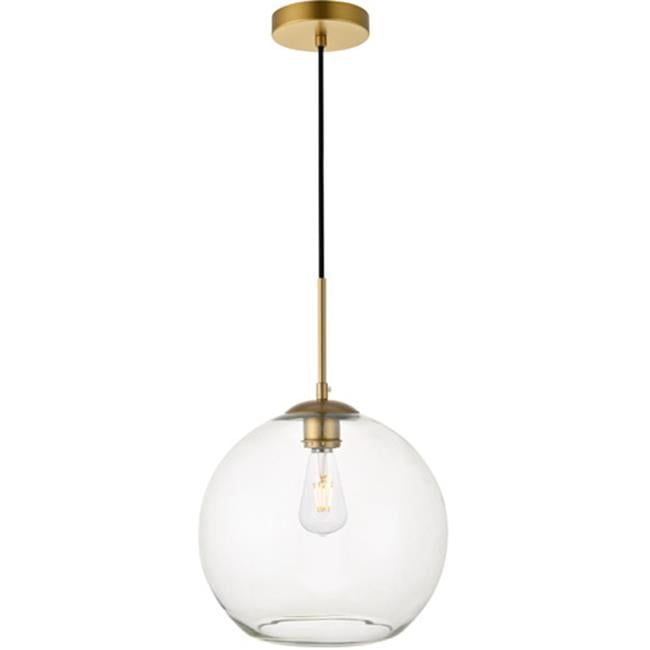 Baxter Brass Finish Adjustable Hanging Pendant with Clear Glass