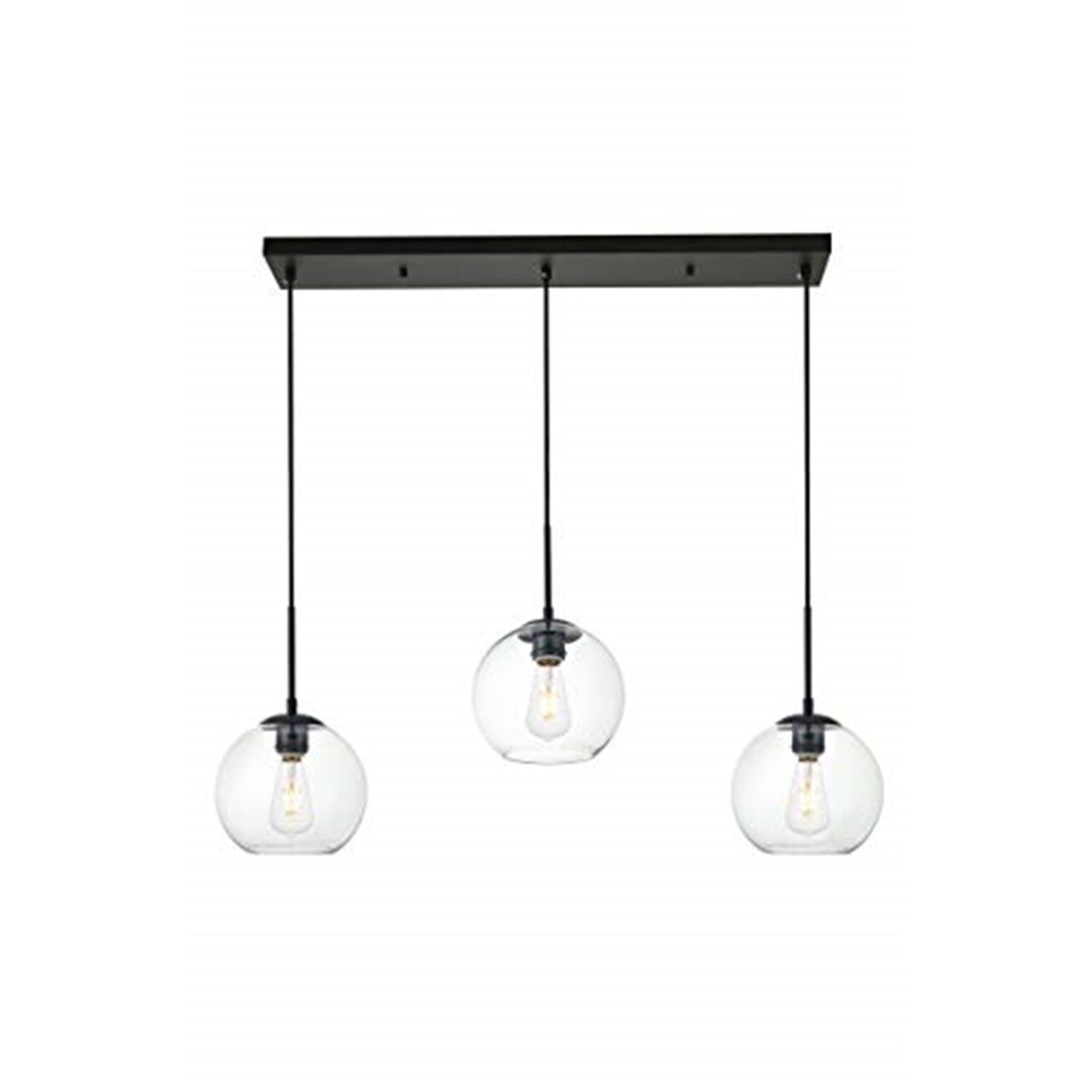 Baxter 3-Light Black Pendant with Clear Glass Shades