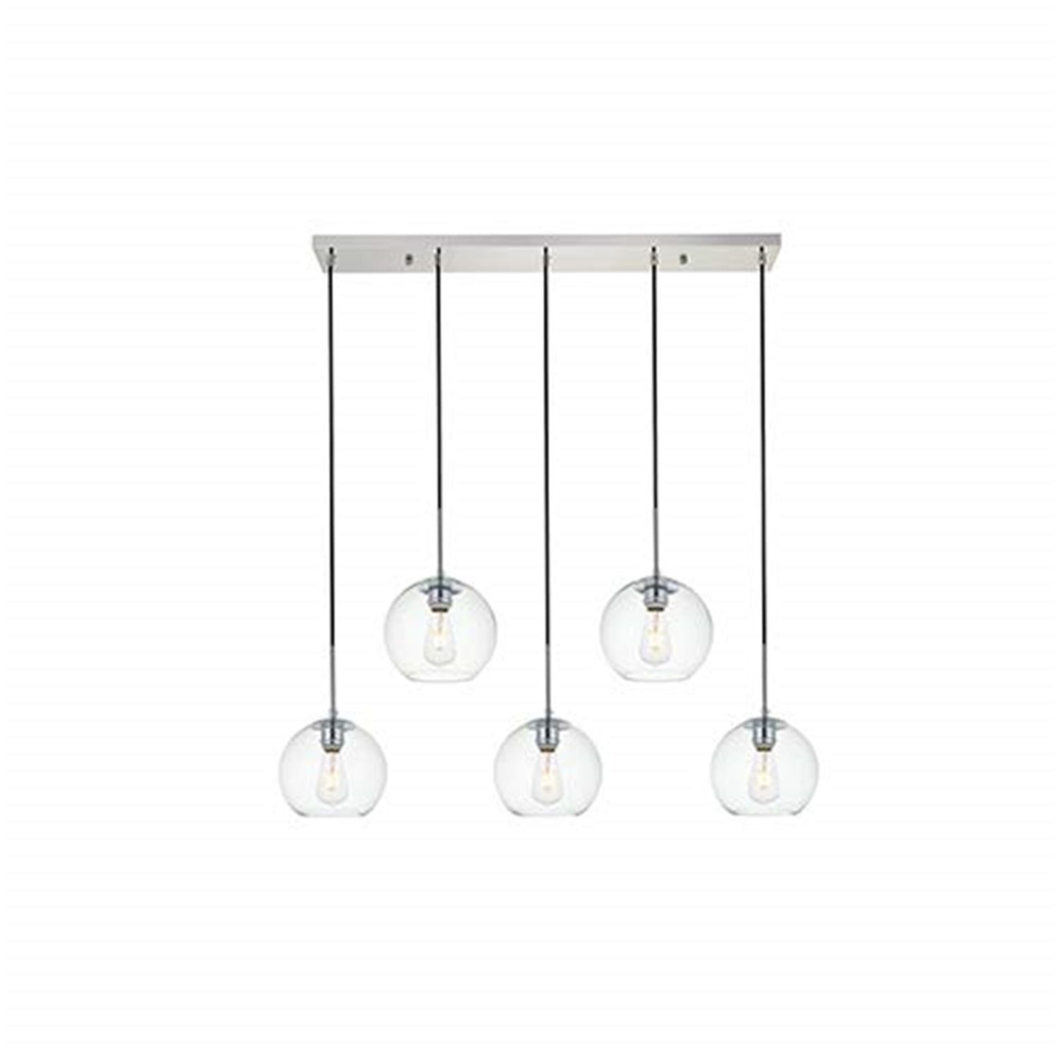 Baxter 5-Light Chrome and Clear Glass Globe Pendant